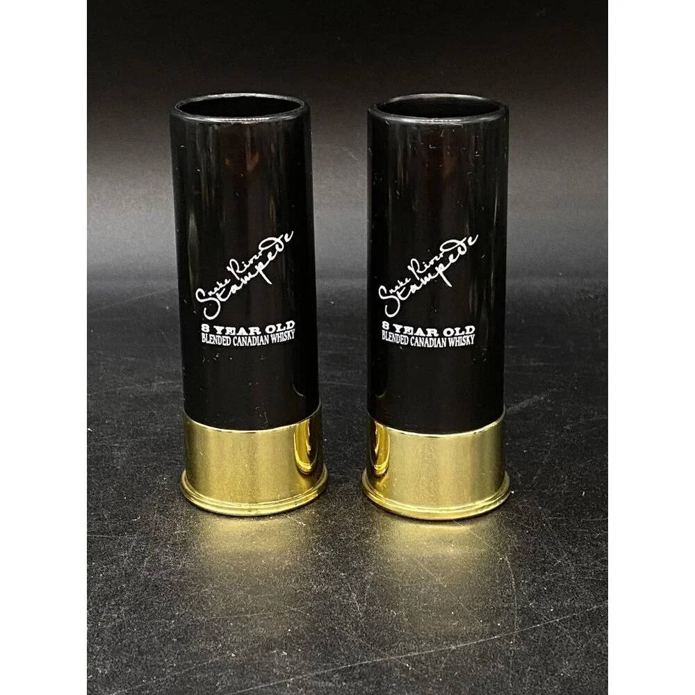 Snake River Stampede Canadian Whiskey Shotgun Plastic Shell Shot Glass LOT 2